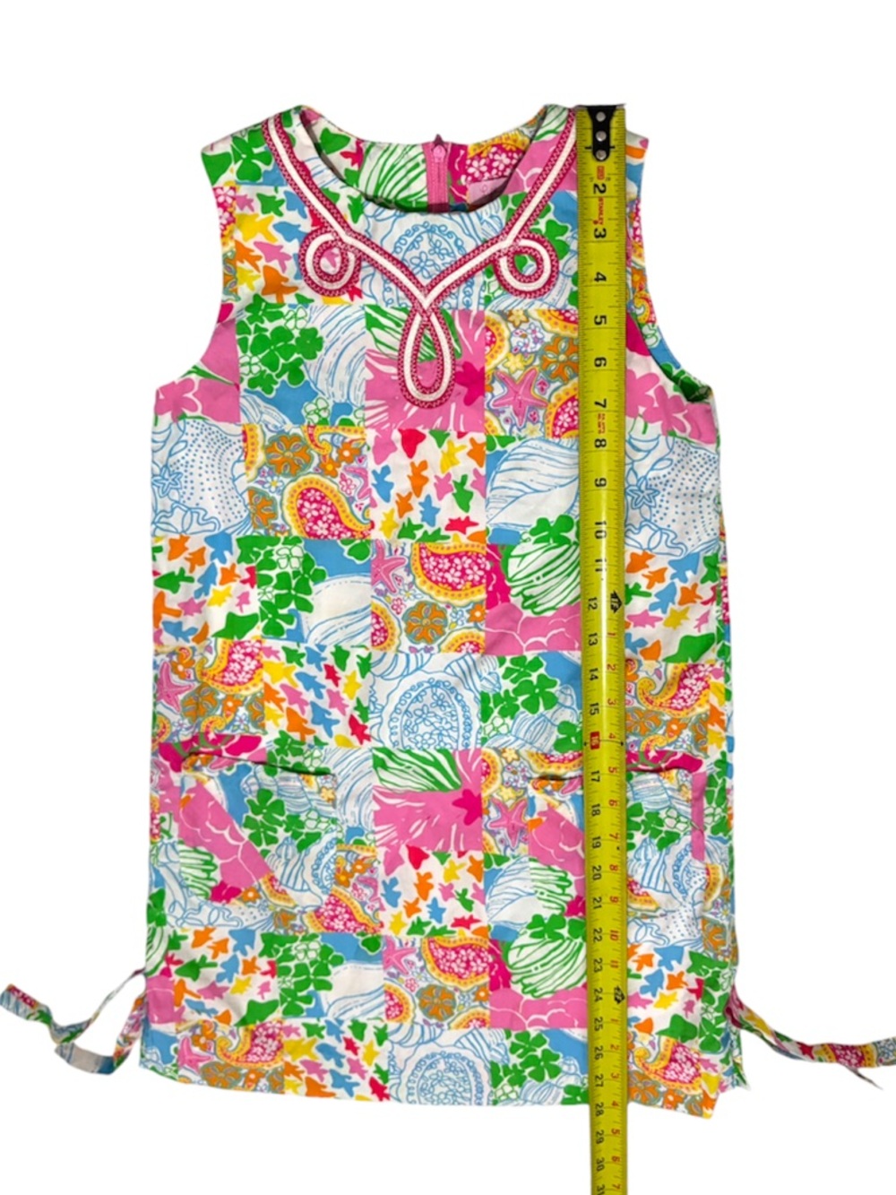 LILLY PULITZER Girls Colorful Patchwork Floral Tank Dress - Picture 11 of 12